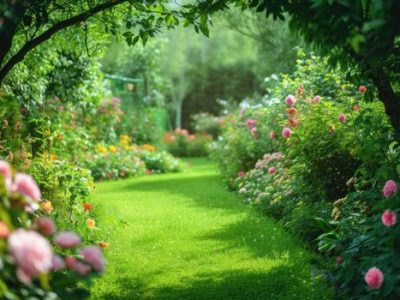 vibrant-summer-garden-flowers-lawn-generate-ai-photo